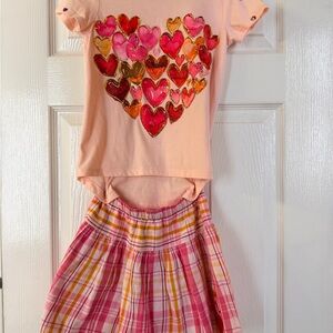 Custom Design Girls Valentines Heart Upcycled Dress Skirt OOAK Embellished 1/1
